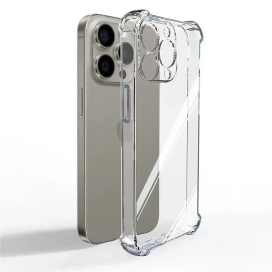 Luxury Shockproof Silicone Clear Phone Case for Iphone 17 16 15 14 13 12 11 Pro Max Mini X XR Xs 7 8 plus Transparent Soft Cover