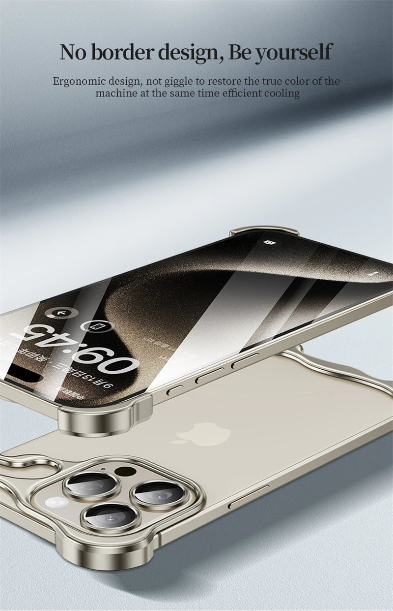 Luxury Alien Metal Borderless Phone Case _Shockproof Aluminum Alloy Back Cover