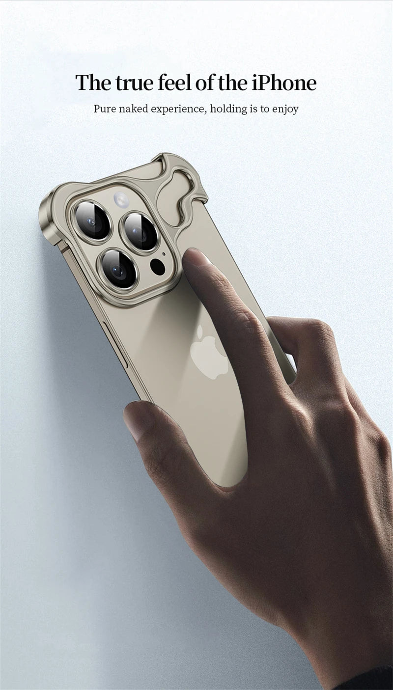 Luxury Alien Metal Borderless Phone Case _Shockproof Aluminum Alloy Back Cover