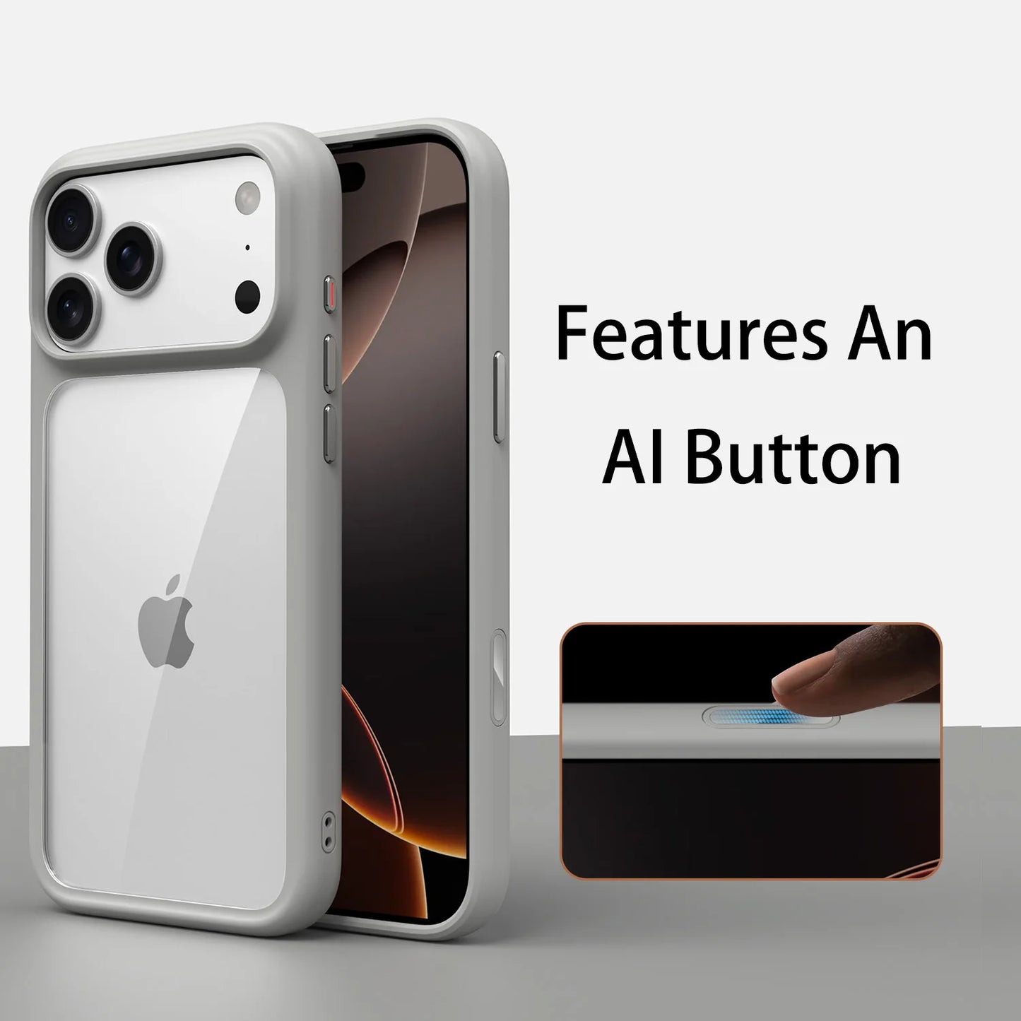 Luxury Orange Matte Transparent Magsafe Phone Case for Iphone Metal Buttons/ Skin Feel Shockproof Cover